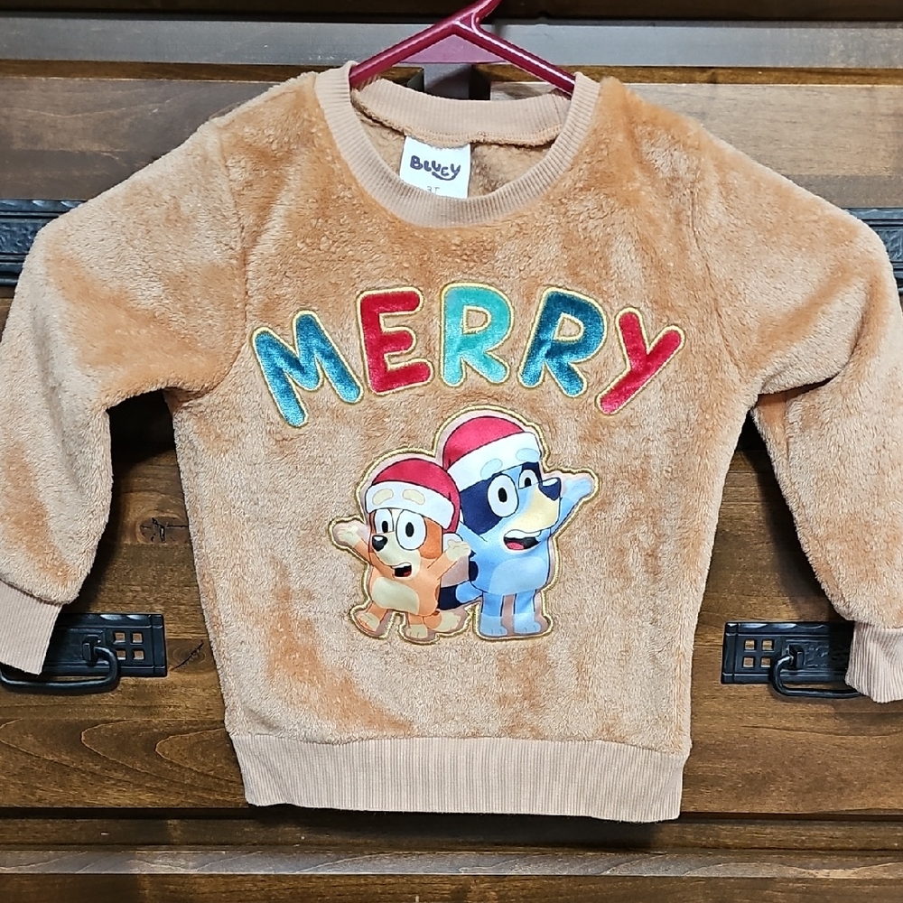 Bluey Furry Fleece Christmas Sweatshirt
